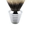 2 Band Finest Badger Hair Shaving Brush Chrome Metal Anti Slip Handle view 2