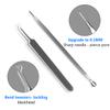 10pcs Pimple Popper Blackhead Remover Tool +Ear Wax Removal +Cuticle Pusher Stainless Steel Comedone Zit Blemish Acne Kit with Brush & Leather Bag view 3