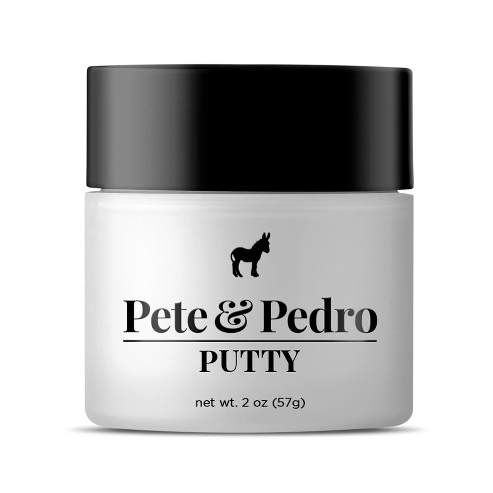 Pete & Pedro HAIR PUTTY - Strong Hold, Matte Finish, Low Shine Hair Clay for Men, Ideal for Hairstyling & Grooming Medium, Messy, & Shorter Hairstyles | Water soluble, As Seen on Shark Tank, 2 oz.