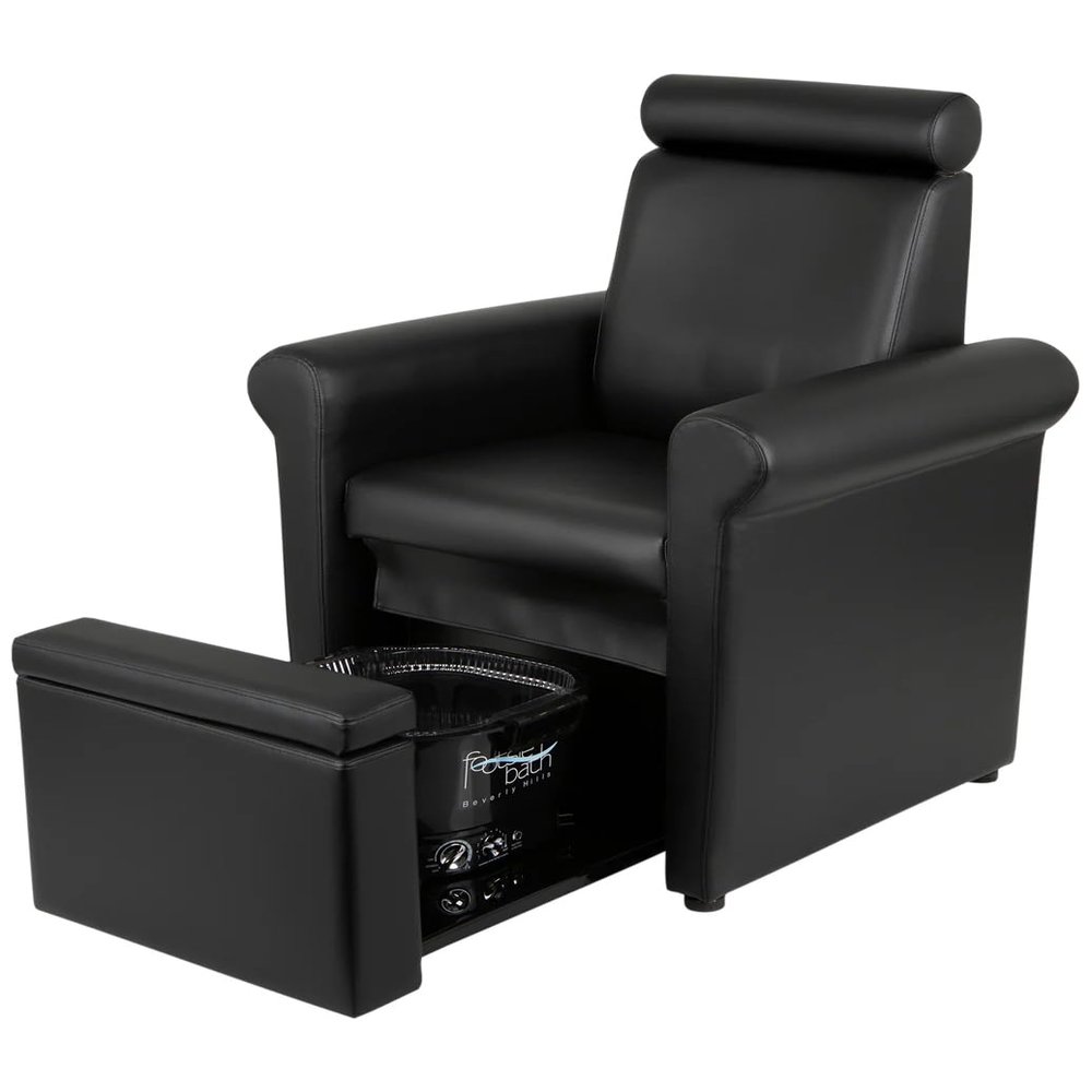 Buy-Rite Salon & Spa Equipment Mona Lisa Plumb Free Pedicure Chair - No Plumbing, Adjustable, Portable, Removable, Black, CHM-2320-5H-BLACK