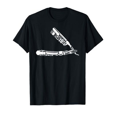 Barber's Straight Edge Razor Icons - Barbershop Tools T-Shirt