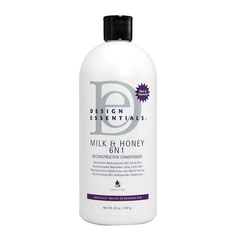 Design Essentials Milk & Honey 6N1 Reconstructive Conditioner, Strengthens & Restores Chemically Treated Hair, With HydraStrength Complex, 32 oz