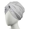 Conair Cotton Hair Towel Wrap & Twist for Women, Fast Drying Ultra-Absorbent Hair Plop for All Types and Lengths, Turban-Style Cotton Towel Helps Maintain Natural Curl Style, Gray view 1