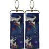 2 UNICORN Patterned Material Lip Balm Holsters LIPSTICK HOLDERS WITH Metal Clip view 1