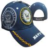 Dark Blue Navy Emblem Shadow Embroidered Premium Quality Cap Hat (TOPW) view 1