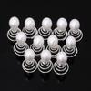24PCS Rhinestones Crystal Spirals Hair Pin Clip Imitation Pearl Spin Pin Swirl Hair Twists Coils Hairpin Bun Stick Pick (B#) view 1