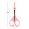 EMILYSTORES Eyebrow Grooming Scissors 4 Inches Curved Small Craft Lash Scissor for Eyebrow Eyelash Extensions Stainless Steel 1PC (Pink_Curved) view 2
