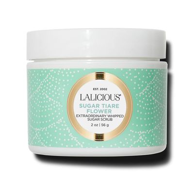 LaLicious Sugar Tiare Flower Extraordinary Whipped Sugar Scrub - Cane Sugar Body & Foot Scrub, Exfoliating & Moisturizing Skin Care with Coconut Oil & Honey, No Parabens (2oz)