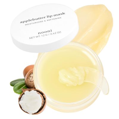 NOONI Vegan Applebutter Lip Mask Overnight Hydrating Lip Balm & Butter with Shea Butter & Vitamins | Soothing Moisturizer, Softening Treatment for Dry Lips, Stocking Stuffers, 0.42 oz
