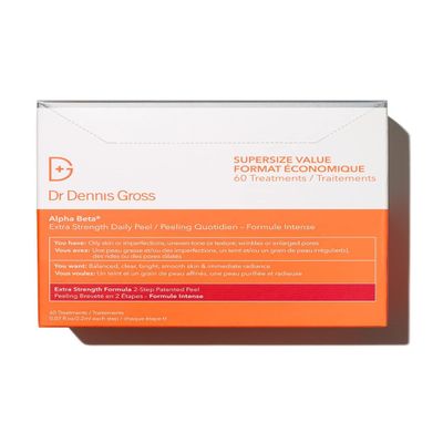 Dr. Dennis Gross Alpha Beta Extra Strength Daily Peel  2-Step Exfoliating Pads for Enhanced Anti-Aging, Smoother Skin, and Radiant Complexion, 60 Treatments