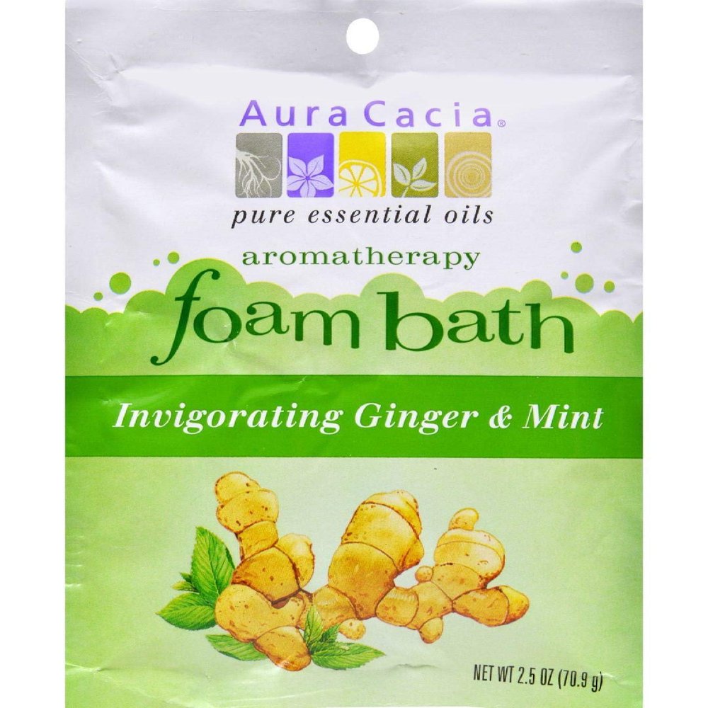 Aura Cacia Aromatherapy Foam Bath, Ginger Mint, 2.5 Ounce