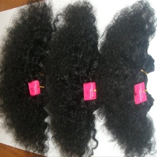 100% Human Hair, Super Soft Afro Weave. 3 Piece Set. Colour 1, Jet Black. Short afro 4'', 5'' & 6inches length