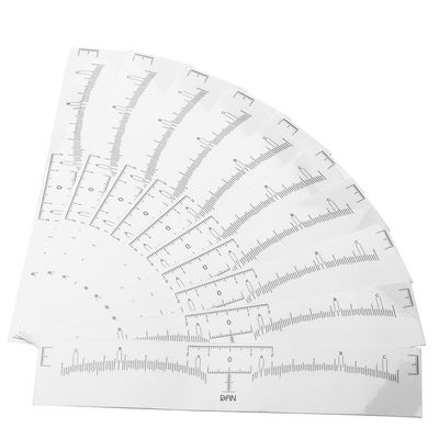 10 PCS Disposable Eyebrow Ruler Sticker, Adhesive Eyebrow Microblading Measurement Ruler Measure Tool For Makeup