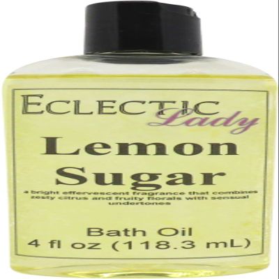 Lemon Sugar Bath Oil, Scented Body Oil, Relaxing Bathing Oil, 4 oz