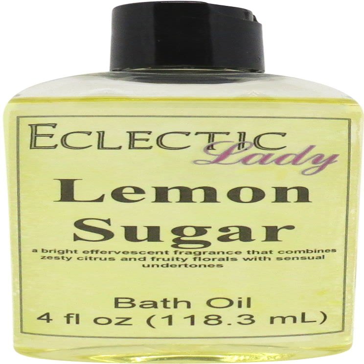 Lemon Sugar Bath Oil, Scented Body Oil, Relaxing Bathing Oil, 4 oz