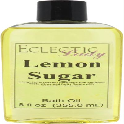 Lemon Sugar Bath Oil, Scented Body Oil, Relaxing, 8 oz
