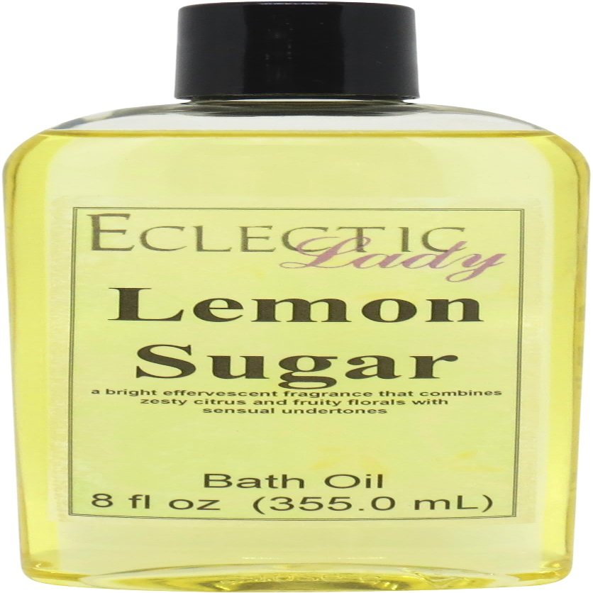 Lemon Sugar Bath Oil, Scented Body Oil, Relaxing, 8 oz