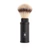 MHLE Travel Black Aluminum Silvertip Fibre Shaving Brush - Portable Synthetic Luxury Shave Brush for Men, Rich Lather view 1