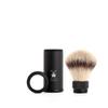 MHLE Travel Black Aluminum Silvertip Fibre Shaving Brush - Portable Synthetic Luxury Shave Brush for Men, Rich Lather view 2