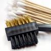 200 Pc Cotton Swab 6" Wood Handle Dual Headed Brush Brass Sturdy Barrel Cleaner view 2