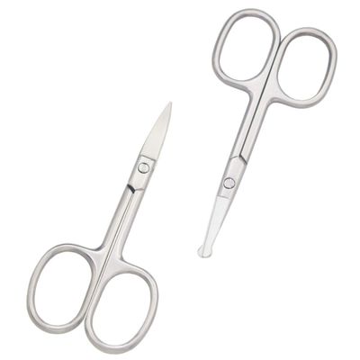 Motanar Eyebrow and Nose Hair Scissors, 3.7 Stainless Steel Professional Facial Nose Hair Trimmer Scissors for Women and Lace Wigs 2 Pieces