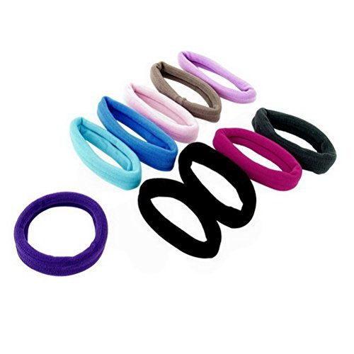 10 Pcs Assorted Color Stretchy Ponytail Holders Hair Tie Hairband by Unoopler