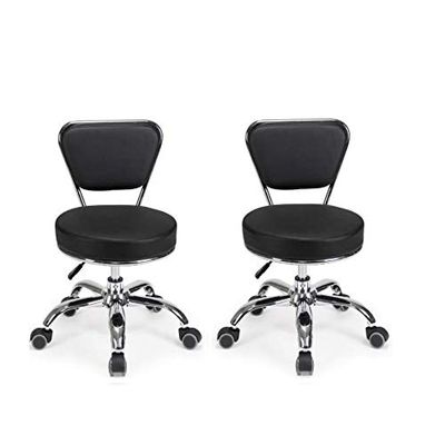 MAYAKOBA Set of 2 Dayton Pedicure Stool (Black) Pneumatic, Adjustable Height, Perfect for Nail Salon, Pedicure spa