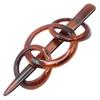 Parcelona French Triple Ringed 3.5" Celluloid Hair Slider Pin Thru Holder Barrette Non Slip Ponytail Women Hair Accessories Barrette with Stick for Girls, Made in France (Tortoise Shell) view 1