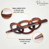 Parcelona French Triple Ringed 3.5" Celluloid Hair Slider Pin Thru Holder Barrette Non Slip Ponytail Women Hair Accessories Barrette with Stick for Girls, Made in France (Tortoise Shell) view 3