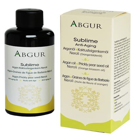 ABGUR Organic"Sublime" Anti-Aging Oil Blend of Argan & Prickly Pear Seed Oils and Neroli 3.4 oz, 100 ml