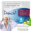 Drench Shampoo Caps No Rinse - Waterless Shampoo Cap and Conditioner - Dry Hair Wash Caps for Elderly or Bedridden - Contains Aloe Vera, Vitamin E and Provitamin B5-6 Counts view 1