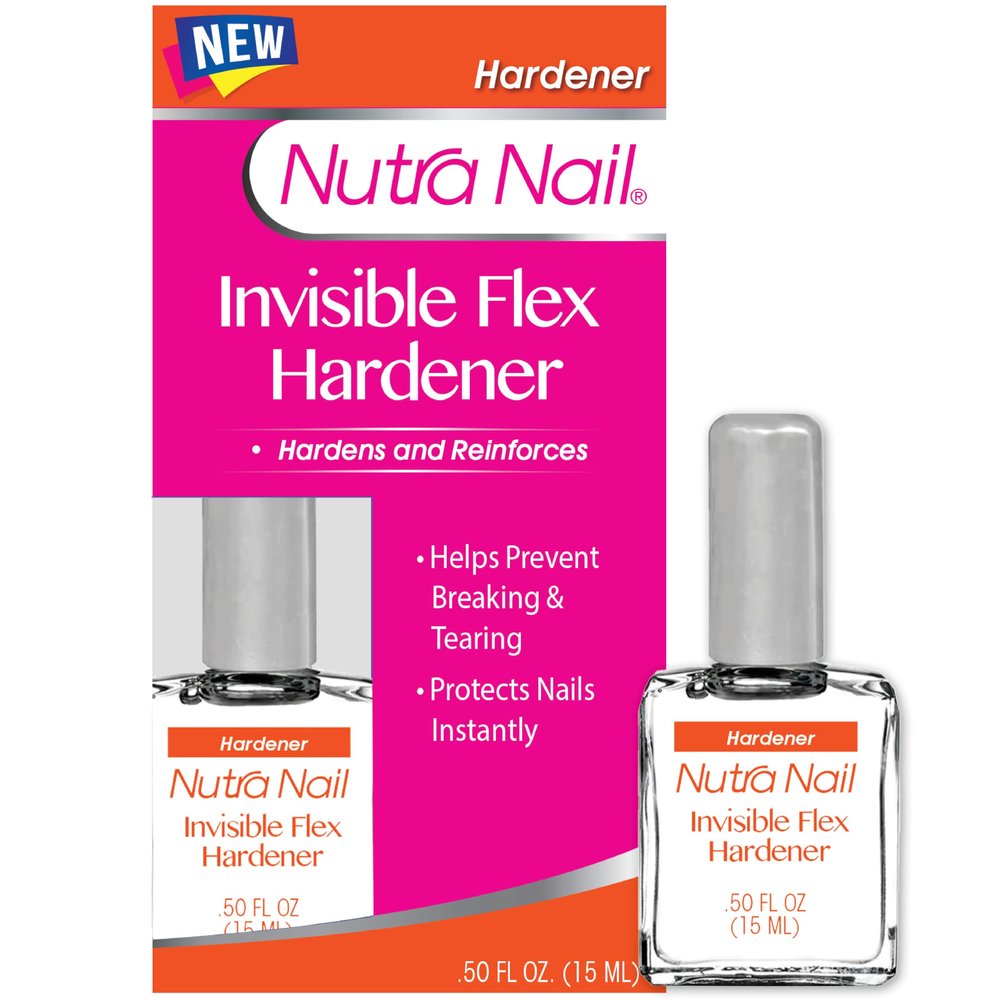 Nutra Nail Invisible Flex Hardener  Instant Protective & Restorative Clear Gel Top Coat Shield for Brittle, Damaged Nails - 0.5 Fl Oz