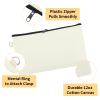 Aspire 6-Pack Canvas Makeup Bags, Blank Cotton Zipper Bags for DIY Craft, 7-3/4 x 4-1/2 Inch (Black & Natural) view 3