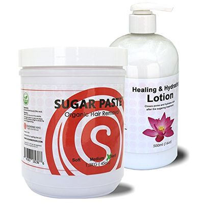 Sugaring Organic Waxing Paste with Healing Lotion - Sugaring NYC Bundle