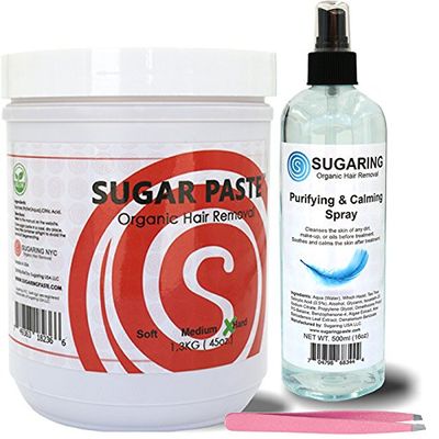 Sugaring NYC Hard Paste for Bikini, Brazilian, Underarms + Purifying & Calming Spray + Sugaring NYC Tweezer