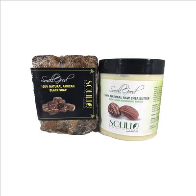 African Ivory Shea Butter 32oz & 1lb Black Soap Combo