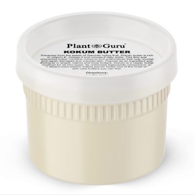 Plant Guru Raw Kokum Butter 8 oz. 100% Pure Natural Cold Pressed - Great for Skin, Body and Hair Moisturizer, DIY Creams, Balms, Lotions and Soap Making.