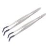 OdontoMed2011 Pack Of 2 Tweezers Bent Tip Tweezers With Rubber Tips Pvc Coated Jewelry Hobby Crafts Tools 'Meriam view 1