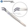 OdontoMed2011 Pack Of 2 Tweezers Bent Tip Tweezers With Rubber Tips Pvc Coated Jewelry Hobby Crafts Tools 'Meriam view 2