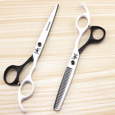 FOMALHAUT Professional Hairdressing Scissors Black White Hair Scissors Set 6 Inch