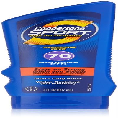 Coppertone Sport Sunscreen SPF 70 Lotion, 7 ounce Per Bottle (5 Bottles)
