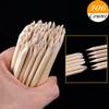AKOAK 100 Pcs/Pack 5.78" Orange Wood Sticks,Double Sided NNail Art Cuticle Sticks for Pusher Remover Manicure Pedicure view 2