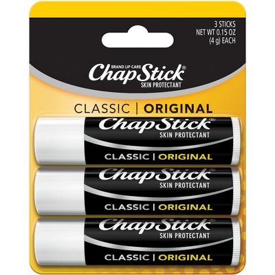 ChapStick Bulk Lip Balm, Classic Original 3-Pack Moisturizing Lip Care, 0.15 Ea