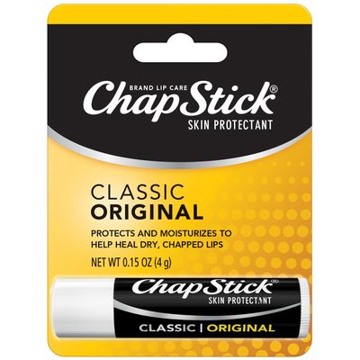 ChapStick Classic Original Lip Balm Moisturizing Lip Care for Dry, Cracked Lips, 0.15 Oz Ea
