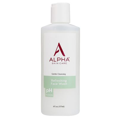 Alpha Skin Care Refreshing Face Wash, Gentle Soap-Free Formula, Citric AHA, Cleanses, Purifies, Tones & Restores pH, All Skin Types, Removes Make-Up & Oil, Anti-Aging Ingredients, 6 Oz