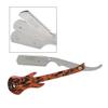 Brown Guitar Barber Salon Straight Cut Throat Wet Shaving Razor Rasoirs view 1