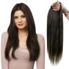 Full Shine Natural U Part Wig Human Hair Off Black One Piece U Part Wig Hair Extensions For Women 14 Inch Human Half U Shaped Extensions Black Straight 135g view 1