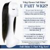 Full Shine Natural U Part Wig Human Hair Off Black One Piece U Part Wig Hair Extensions For Women 14 Inch Human Half U Shaped Extensions Black Straight 135g view 2