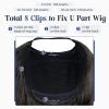 Full Shine Natural U Part Wig Human Hair Off Black One Piece U Part Wig Hair Extensions For Women 14 Inch Human Half U Shaped Extensions Black Straight 135g view 4