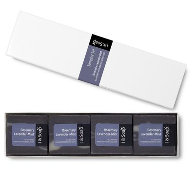 I & SOAP, 4pcs Mini Guest Soap (Rosemary-Lavender-Mint) - Travel Soap - 100% Natural & Organic Materials - Handcrafted Herbal Soap - Gentle and Effective Facial, Hand and Body Cleansing Soap Bars - Deeply Moisturizing Soft Soap.